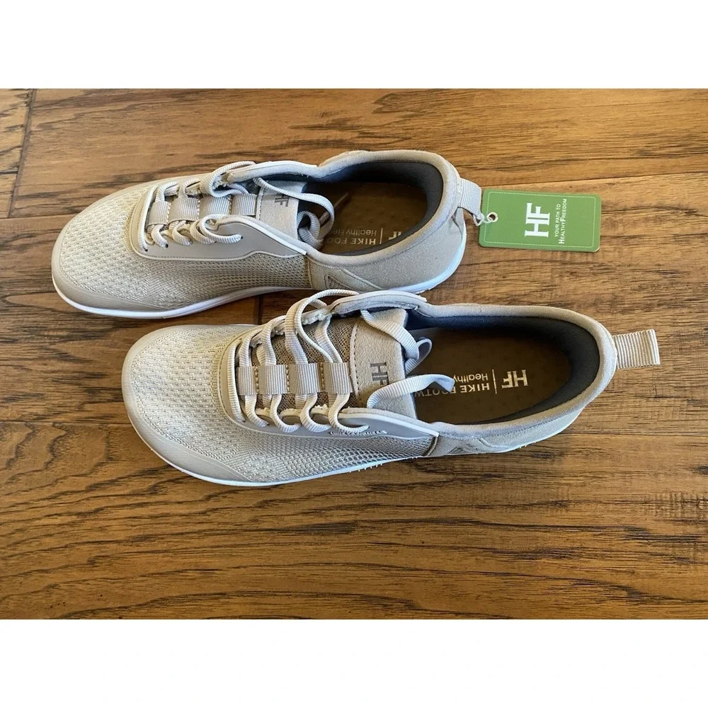 HF Hiker Footwear Beige Knit Sneakers Women's 7 Men's 5 EU 37 Lightweight Walkin